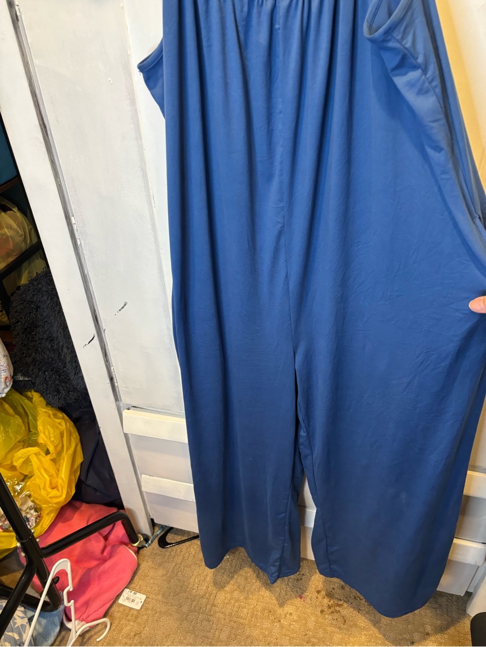 Relaxed Wide-Leg Jumpsuit in Medium Blue